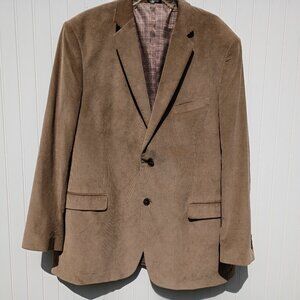 SADDLEBRED Corduroy Jacket Mens 46L Brown Blazer Sport Coat Two Button Long